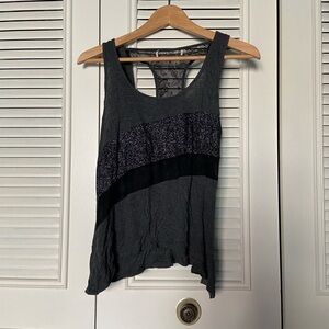 Black and Silver Sleeveless Tank Top